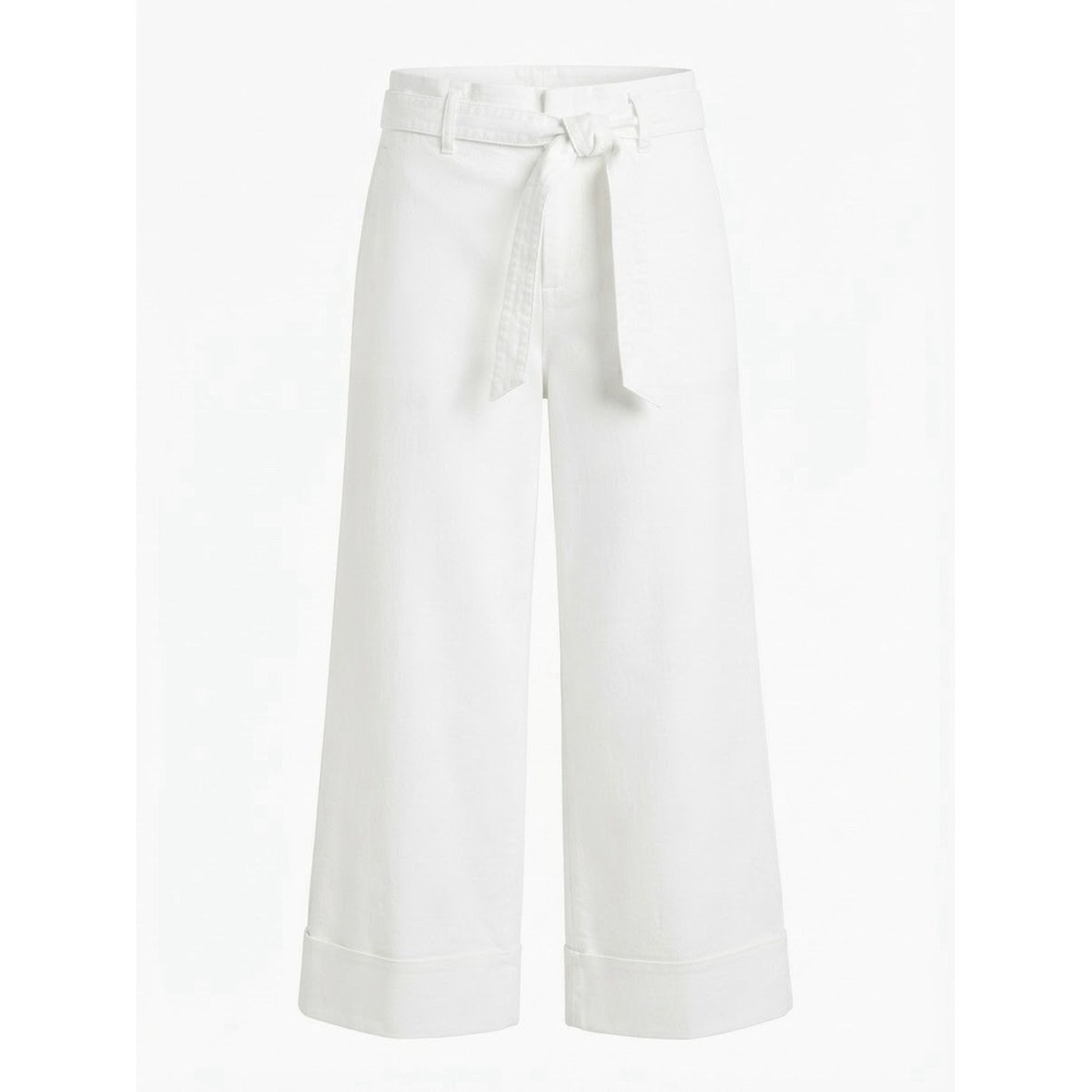 Ann Taylor White Pants 14 XL New Wide Leg High Rise Coastal Boho Beach